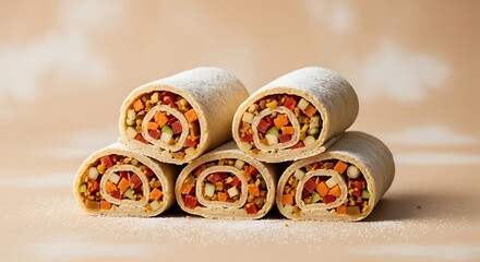 Rolled Vegetable Wraps.