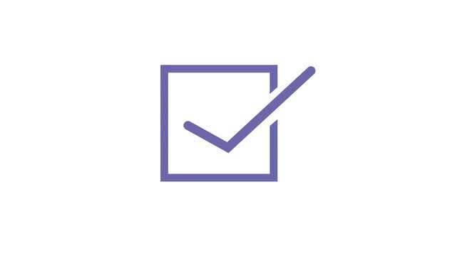 Simple Check mark icon, positive tick symbol of approved, success, confirm, correct concept animation background