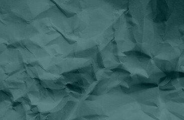 Blue teal abstract background paper crumpled crease wallpaper rough art scrapbook, card cosmetic product or business finance, template empty vintage wallpaper summer travel, texture sheet wrinkled.