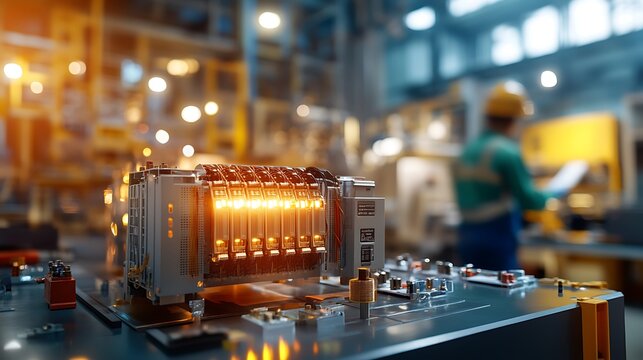 Industrial automation system showcasing advanced technology and engineering solutions in factory setting