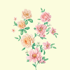 Beautiful seamless floral water color pattern Set
 Art & Illustration