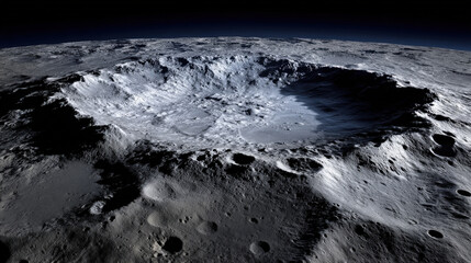 large scale 3D schematic overlay of moon base infrastructure on surface photo blueprint style fusion illustration concept scene visual for commercial design use high detail quality stock image