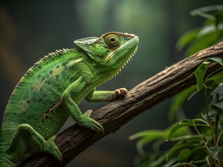 Fototapeta premium green lizard on a branch