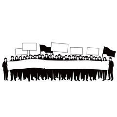 Fototapeta premium Silhouette protest vector illustration on a white background