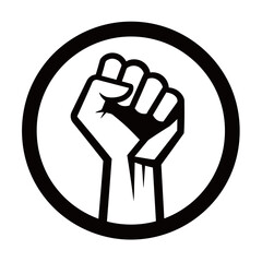 Fototapeta premium Silhouette protest vector illustration on a white background