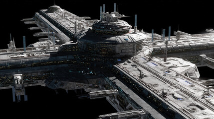 large scale 3D schematic overlay of moon base infrastructure on surface photo blueprint style fusion illustration concept scene visual for commercial design use high detail quality stock image