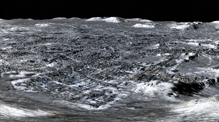 large scale 3D schematic overlay of moon base infrastructure on surface photo blueprint style fusion illustration concept scene visual for commercial design use high detail quality stock image