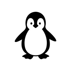Obraz premium Cute Cartoon Penguin Character Simple Flat Vector Icon Illustration