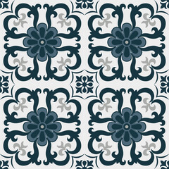 Arabesque Pattern Seamless Flourish Decor Ceramic Tiles Vector Design