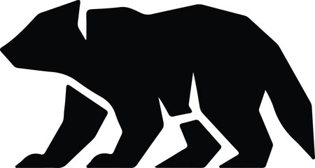 Illustrator Vector Geometric bear walking concept design graphic silhouette