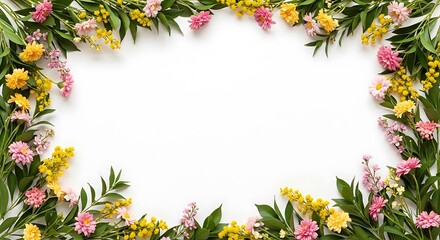 Obraz premium Spring Floral Frame Background.