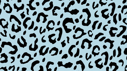 Blue and black leopard skin texture. Animal print background. Luxury wallpaper.