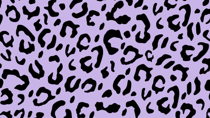 Purple and black leopard skin texture. Animal print background. Luxury wallpaper.