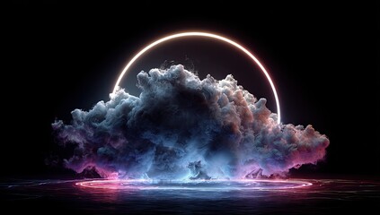 Abstract neon cloud