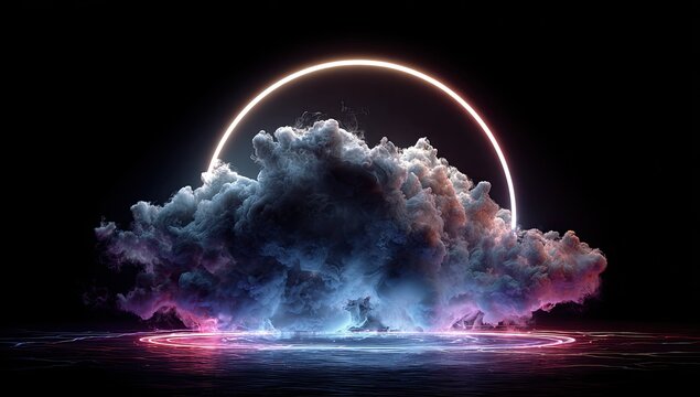 Abstract neon cloud