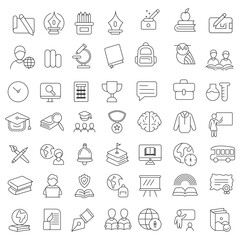 Book Line Icons Editable Stroke, Book line vector icon set. The set contains icons: Book, Audiobook, E-Reader, Studying, Tutorial, Personal Organizer, Diary, Reference Book.