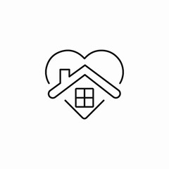 Fototapeta premium heart home love icon sign vector