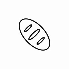 french bread loaf icon sign vector
