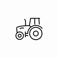 red farm tractor icon sign vector