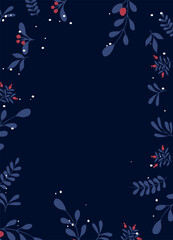 Beautiful Leaves with Side Border Floral Abstruct Background Vector Design