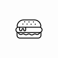 sausage burger bun icon sign vector