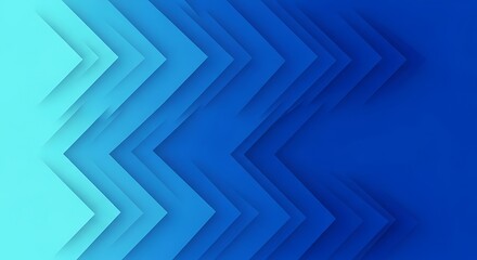 Abstract geometric chevron pattern with a gradient of blue hues