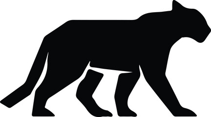 Illustrator Vector Walking black panther stalking feline predator silhouette