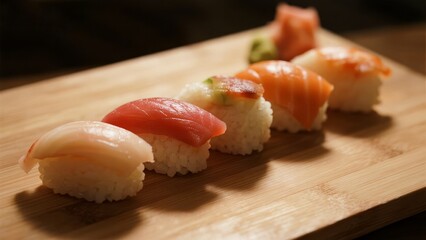 Sushi, applicable in Japanese cuisine promotion, culinary education and restaurant menus.