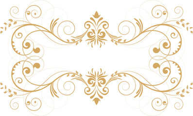 Classic Gold Color Ornament Decorative Border Vector Design