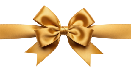 Isolated Gold Ribbon Bow