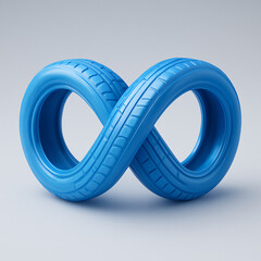 Endless Loop: Abstract Blue Tire Infinity Symbol