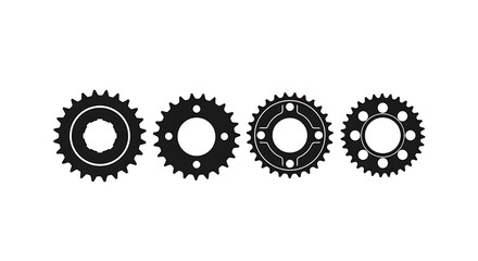 Different Bicycle Gears Illustration.