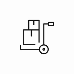 cart carrying boxes icon sign vector