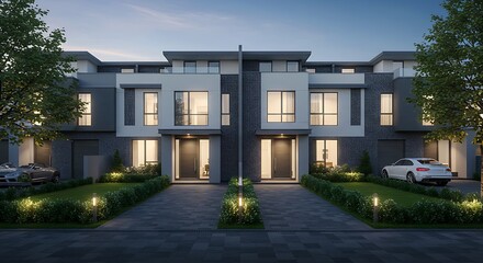 Obraz premium Sophisticated stone cottage beside forest, heritage property captured in soft natural light, refined and minimalist look cap