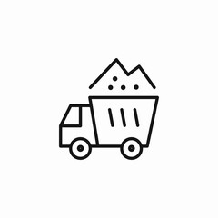 dump truck hauling icon sign vector