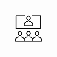 job interview panel icon sign vector