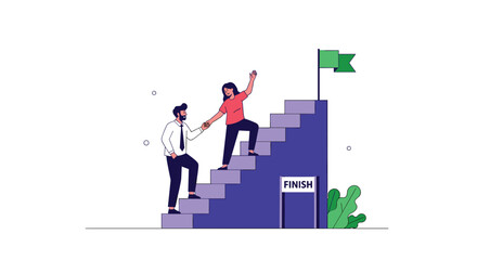 Fototapeta premium Achieving professional growth and development through guided career advancement and skill enhancement