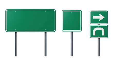 Isolated Green Road Signs