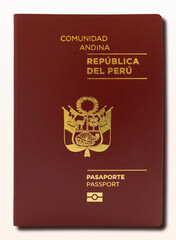 Peruvian passport isolated on a white background