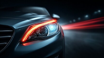 Modern Car Headlight with Futuristic Design