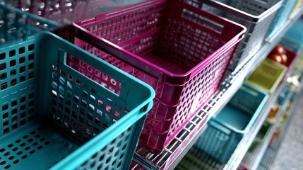 Supermarket shopping carts retail commerce lifestyle product photography consumer image