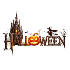 halloween pumpkin on PNG background.