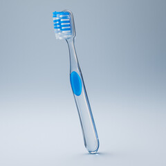 Close-up of a Blue and White Toothbrush