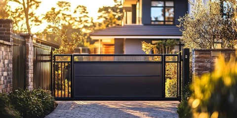 Advanced automatic sliding gate system for enhanced security at residential properties. 