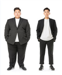 Weight loss transformation before and after concept
