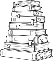 Fototapeta premium stack of books on white background