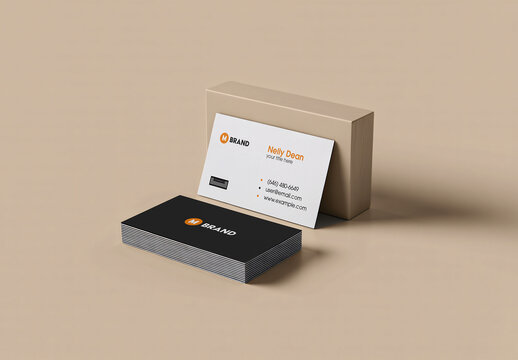 Top View Business Cards Mockup