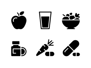 Healthy Eating, Nutrition and Supplement Icons