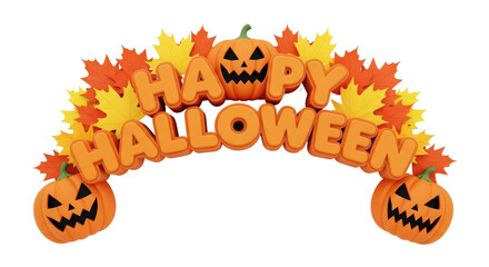 Isolated Happy Halloween Decoration