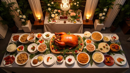 Fototapeta premium Filipino Wedding Celebration with Lechon Displays